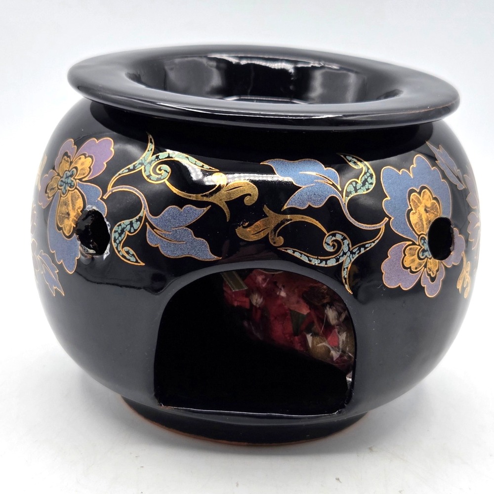 VINTAGE Hand Painted Ceramic Potpourri Pot Incense Burner Made in Italy